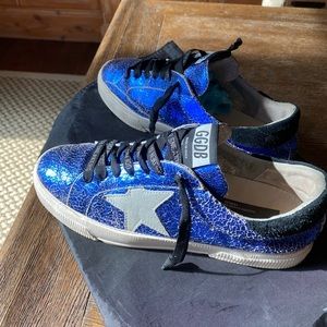 Size 37 “May” Blue Metallic Golden Goose Sneakers
